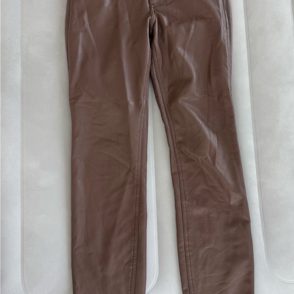 Brown Faux Leather Pants